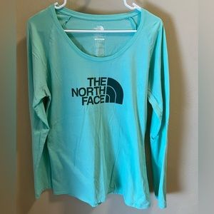 North Face teal swoop neck long sleeve L